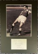 Football Lawrence Reilly (Famous 5) Signed White Signature Card, With Black and White Photo, Mounted