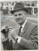 John Rickman signed 10x8 black and white photo. Rickman was a famous Horse Racing commentator in the