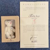 Steiff Miniature club. Fully jointed teddy bear, white 7cm 2001 edition. With original box and