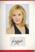 Kim Cattrall 16x12 overall mounted signature piece includes signed album page and colour photo. Good