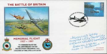 Rosemary Lapham and Margaret Dove Signed Battle of Britain Memorial Flight FDC. British Stamp with