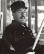 Allo Allo comedy 8x10 photo signed by actor Arthur Bostrom (Officer Crabtree). Good Condition. All