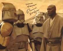 Star Wars The Phantom Menace movie scene photo signed by actor Richard Stride. Good Condition. All