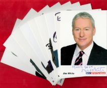 Sky Sports Presenters Collection of 9 Signed Photos (Promo Cards) includes Jim White, David Garrido,