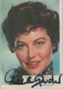 Ava Gardner signed 3x2 colour photo. Good Condition. All autographs come with a Certificate of