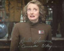 Star Wars 8x10 movie photo signed by actress Amanda Lawrence as Commander D'Acy. Good Condition. All