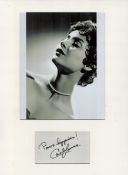 Actor, Carol Lawrence mounted signature piece. This beautiful item features a black and white