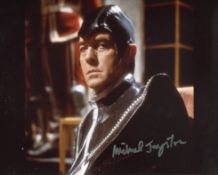 Doctor Who 8x10 photo signed by actor Michael Jayston as The Valeyard. Good Condition. All