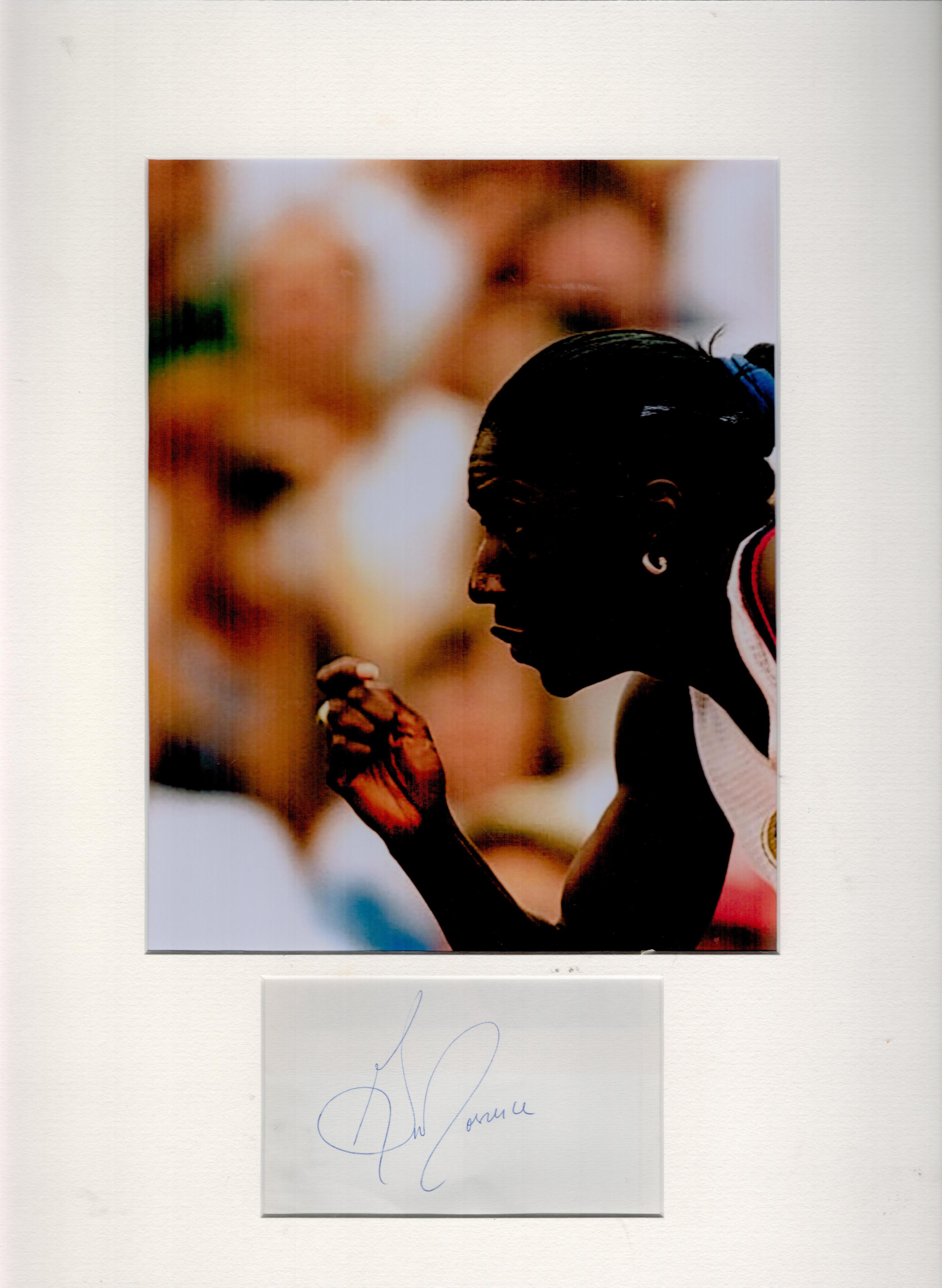 Athletics, Gwen Torrence mounted signature piece. This beautiful item features a colour photo and