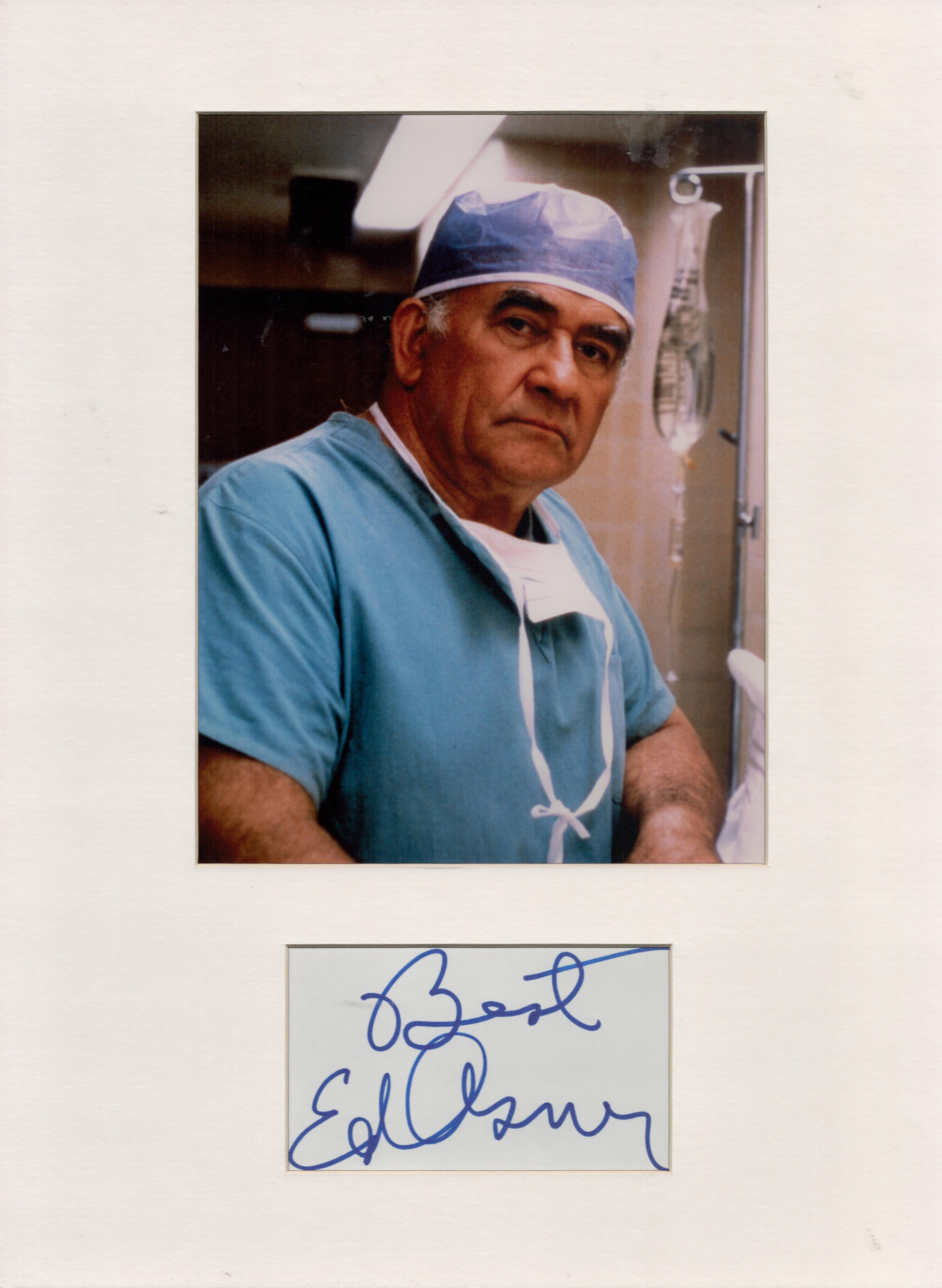 Actor, Ed Asner mounted signature piece, overall size 16x12. This beautiful item features a colour