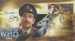 Nicholas Courtney signed Doctor Who Inferno FDC. 16/5/06 Cosmo Place London WC1 postmark. Good