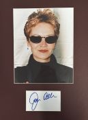 Actor, Joan Allen mounted signature piece, overall size 16x12. This beautiful item features a colour