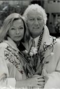 Barry Foster and Meg Davies signed 12x8 black and white photo from series 3 of Van der Valk. Good