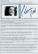 Patricia Neal small signature piece. Comes with bio page. Good Condition. All autographs come with a