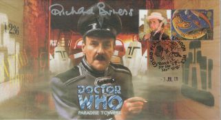 Richard Briers signed Doctor Who Paradise Towers FDC. 3/7/08 Cosmo Place London WC1 postmark. Good