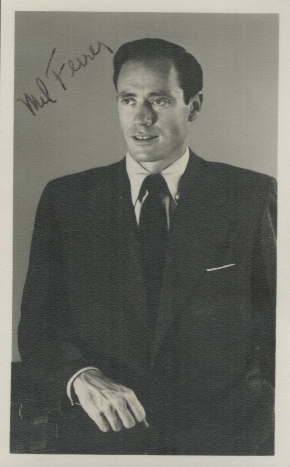 Mel Ferrer signed 6x4 black and white promo photo. Actor. Good Condition. All autographs come with a