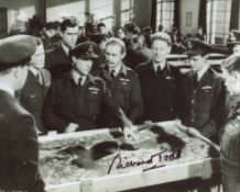 The Dambusters movie scene 8x10 photo signed by the late Richard Todd. Good Condition. All