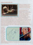 Stephane Grappelli signature piece. Comes with bio page. Good Condition. All autographs come with