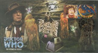 Tom Baker signed Doctor Who The Stones of Blood FDC. 21/6/07 Cosmo Place London WC1 postmark. Good