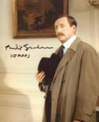 Poirot 8x10 photo signed by actor Philip Jackson (Inspector Japp). Good Condition. All autographs