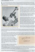 Louis Armstrong small signature piece. Comes with bio page. Good Condition. All autographs come with