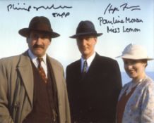 Poirot - TV detective drama series 8x10 photo signed by all three main cast members, Hugh Fraser (
