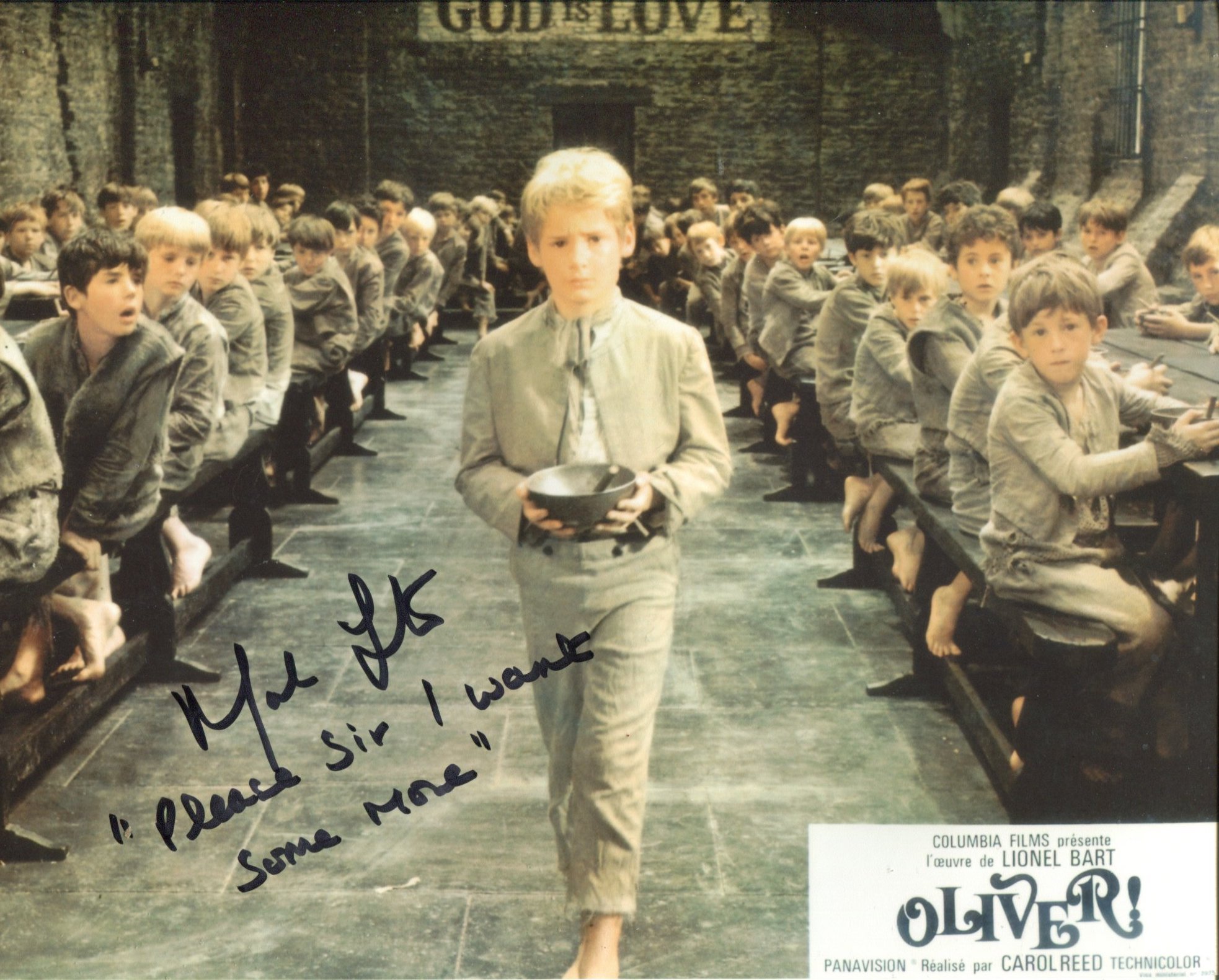 Oliver! 8x10 inch photo from one of the great British musicals, signed by actor Mark Lester who