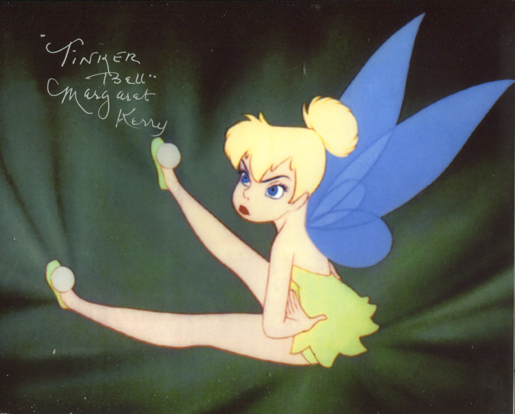 Peter Pan movie photo signed by the first and original Tinker Bell actress Margaret Kerry. Good