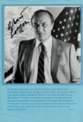 Robert Loggia signed 8x8 black and white photo. Comes with bio page. Good Condition. All
