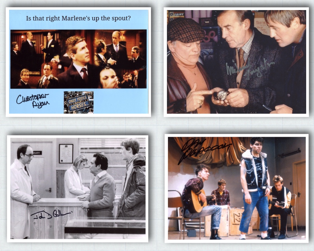Only Fools and Horses comedy collection of four signed 8x10 photos including Michael Jayston, Daniel