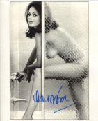 007 James Bond girl Lana Wood, stunning photo signed by Lana Wood, pictured naked in the shower!.