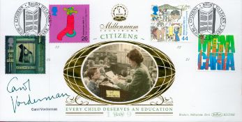 Carol Vorderman Signed FDC Millennium Citizens - Every Child Deserves An Education 1999, good