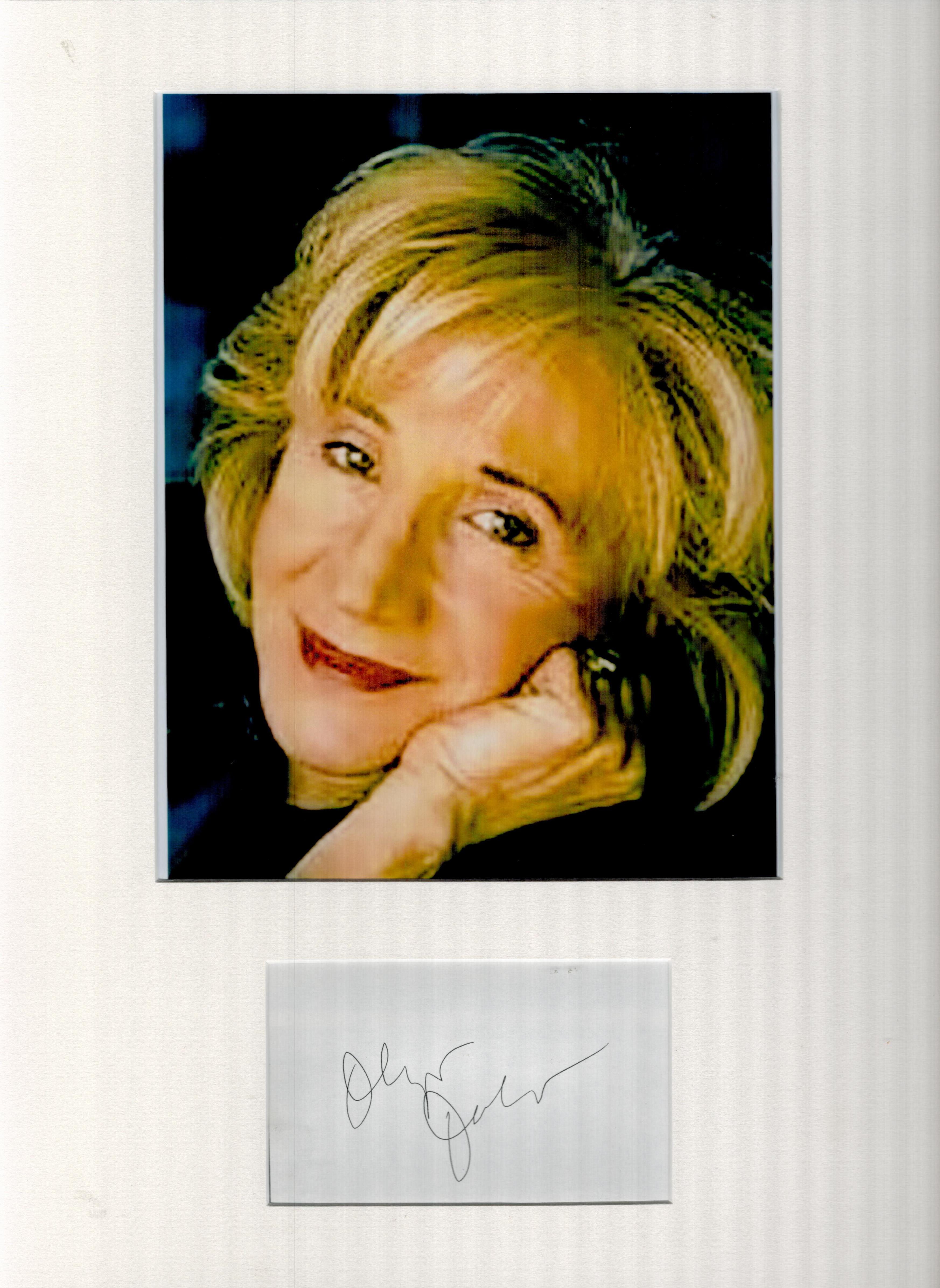 Actor, Olympia Dukakis mounted signature piece, overall size 16x12. This beautiful item features a