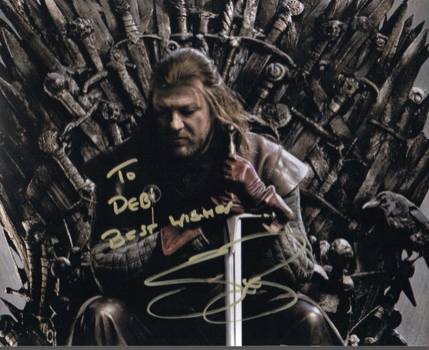Game of Thrones Sean Bean signed 10 x 8 inch photo.in character. Good Condition. All autographs come