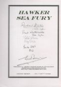 Multi-Signed Hawker Sea Fury Bookplate signed by 5 Veteran Naval Fighter Pilots, Limited Edition