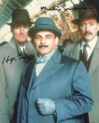 Poirot - TV detective drama series 8x10 photo signed by two of the main cast members, Hugh Fraser (