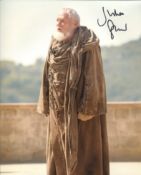 Game of Thrones 8x10 scene photo signed by actor Julian Glover. Good Condition. All autographs