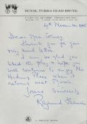 Raymond Francis ALS dated 4/11/1966. Good Condition. All autographs come with a Certificate of