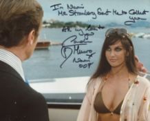 007 James Bond actress Caroline Munro signed The Spy Who Loved Me photo, she has added her line from