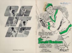 Don Bradman signed Vintage Anglo American Sporting Club Boxing programme dated 1974 signature on the