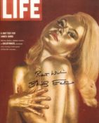 007 James Bond movie Goldfinger 8x10 photo reproduction of the legendary Time magazine cover, signed