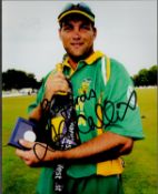 Jacques Kallis signed South Africa 10x8 colour photo. Good Condition. All autographs come with a