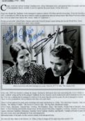 Glen Ford and Julie Harris signed 8x6 black and white photo. Comes with bio page. Good Condition.