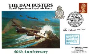 WW2 Chan Chandler DFC and Bar Signed 50th Anniv The Dambusters FDC. 52 of 65. British Stamp with