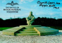 Elspeth Green Signed The Battle of Britain Memorial 6x4 Colour PostcardAll autographs come with a