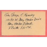 US Army General George Kenny Signed Envelope CuttingAll autographs come with a Certificate of