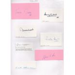 Royal Navy Collection of 7 Admiral Autographs. Signatories include Henry Leach, N Hunt, Robert