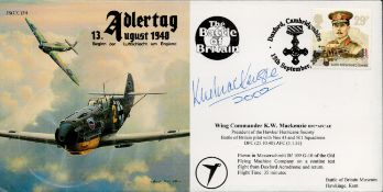 Wg Cdr Ken Mackenzie DFC signed Aldertag 13 August 1940 Flown FDC. Flown in a Messerschmitt Bf 109