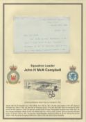 Squadron Leader John H McCampbell signed hand written ALS dated 1st October 1972, in response to