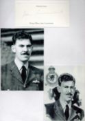 Flying Officer John Cruickshank VC Signed Signature Cutting, Attached to A4 sheet of paper with